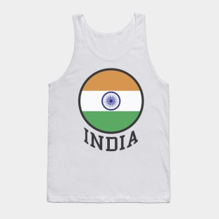 India Flag Logo Tricolor with Ashoka Chakra Desi Indian Tank Top